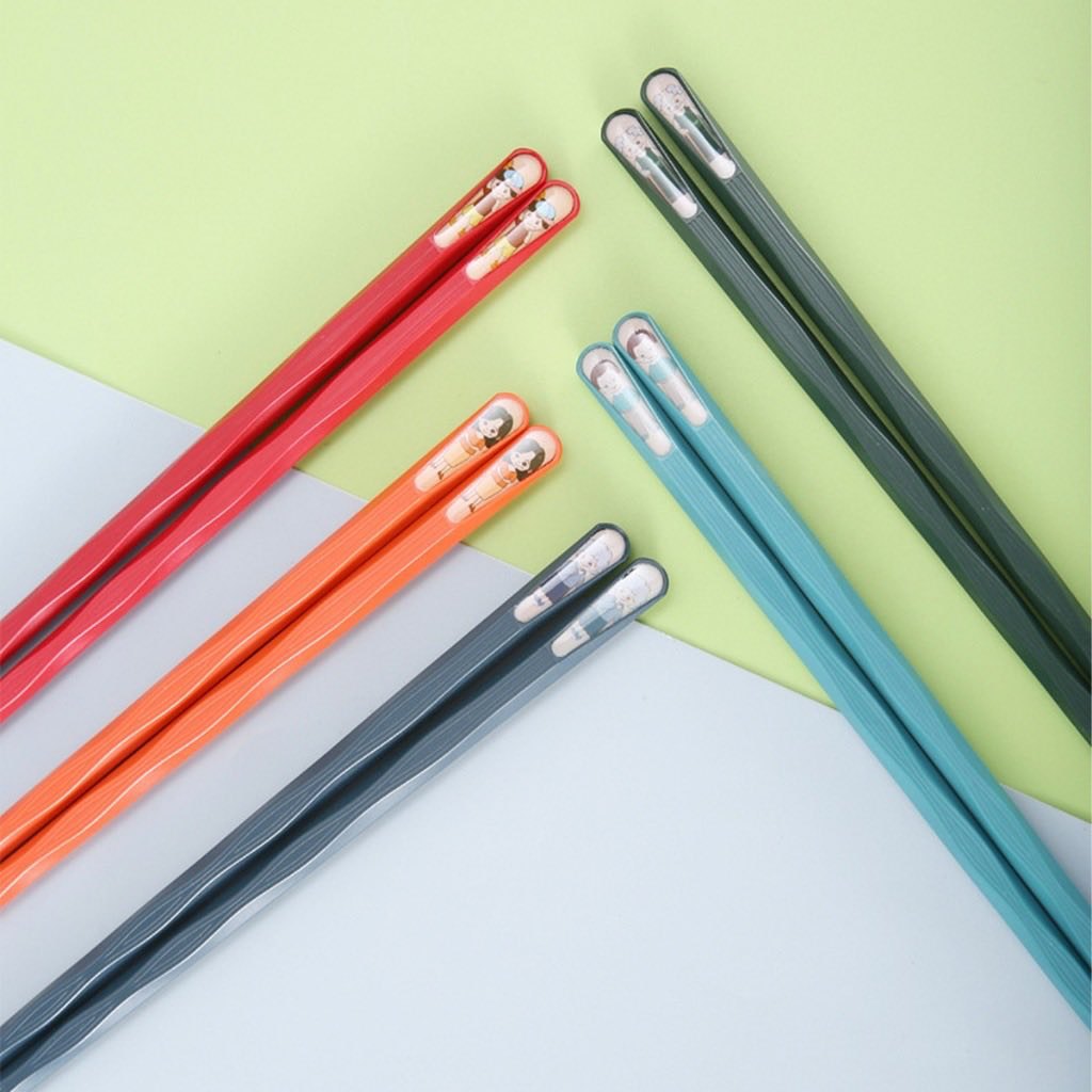 [200] Set 5 Đôi Đũa Đa Sắc Sợi Thủy Tinh