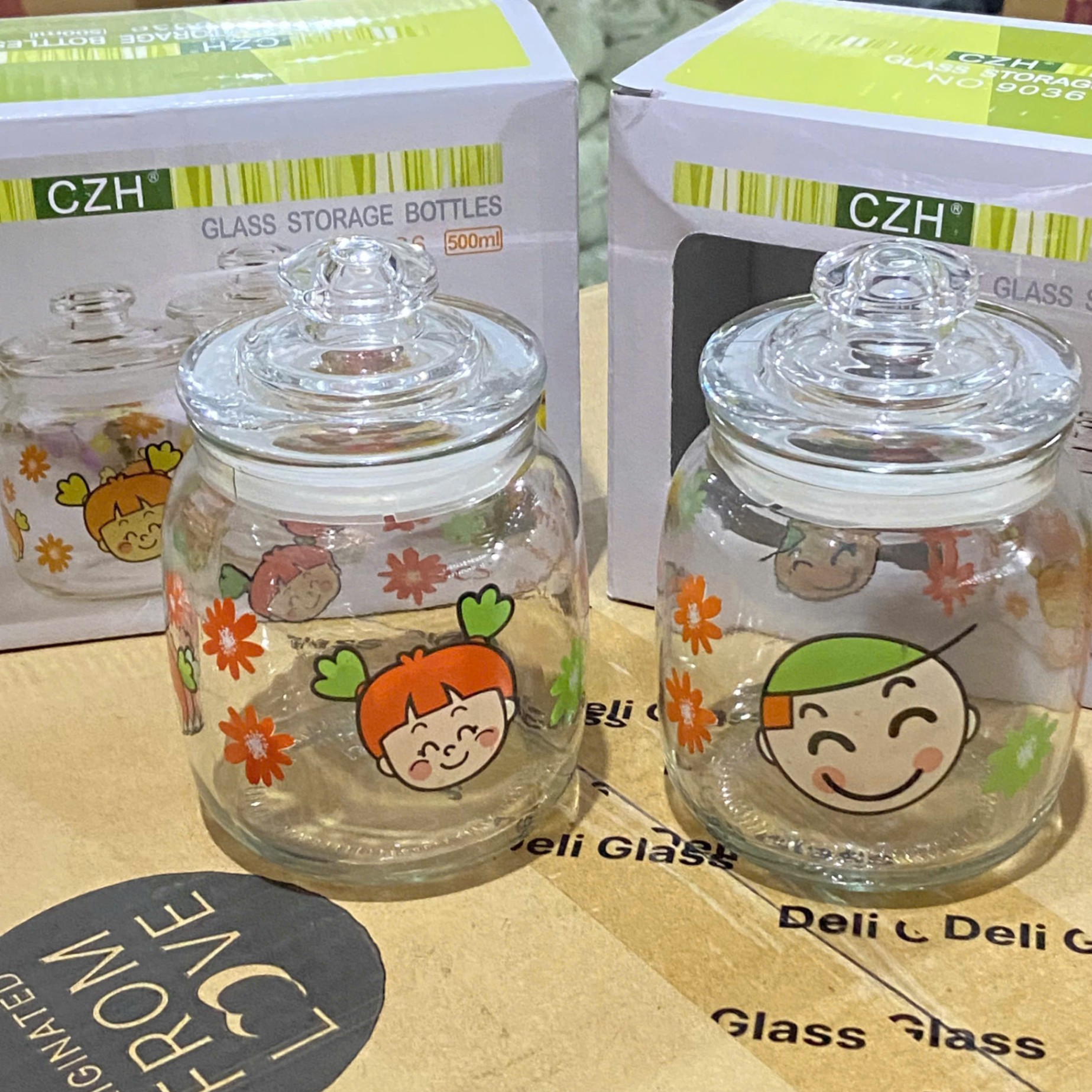 [36] Set 2 Hũ Keo Thủy Tinh 500ml No9036