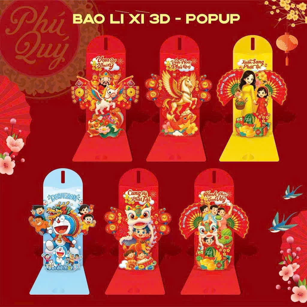 [100] Bao Lì Xì 3D Pop Up