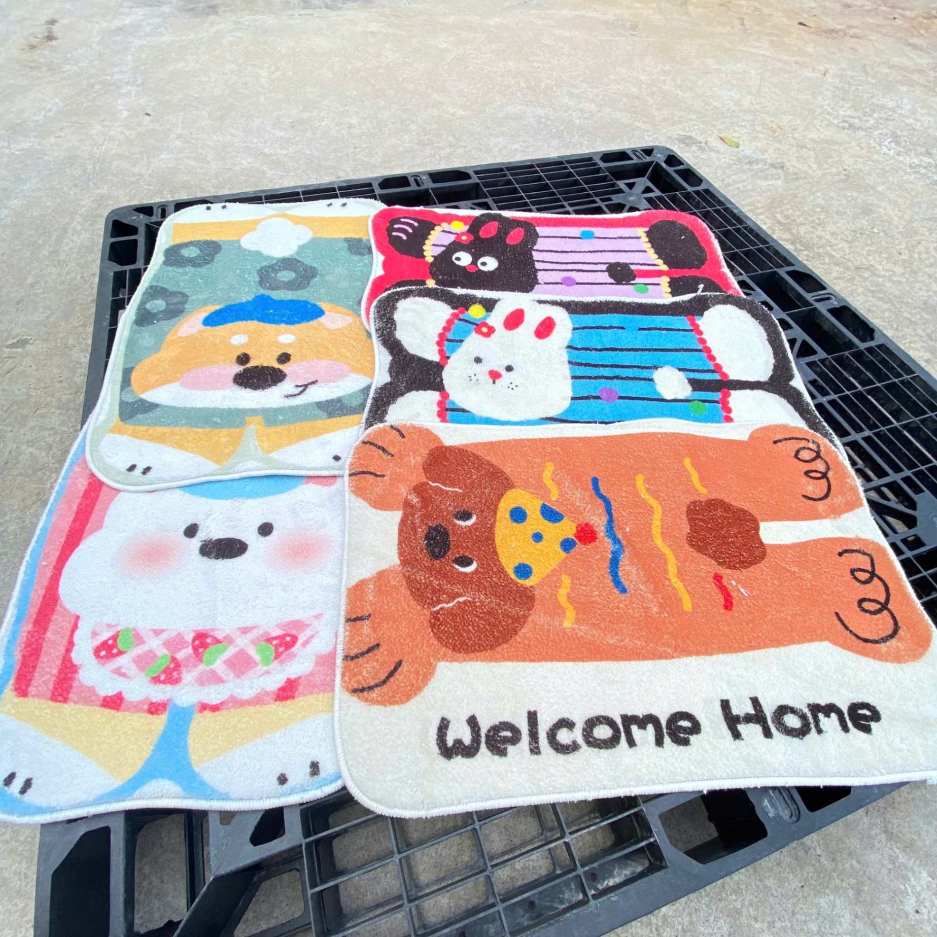 [250] Thảm Chân CỪU Đế Nhựa hình thú mix mẫu