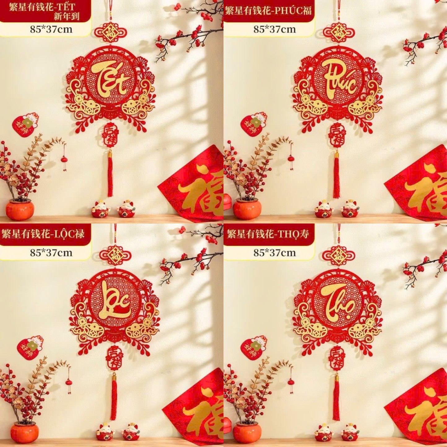 [210] Set 4 Khánh CHỮ Treo Tường