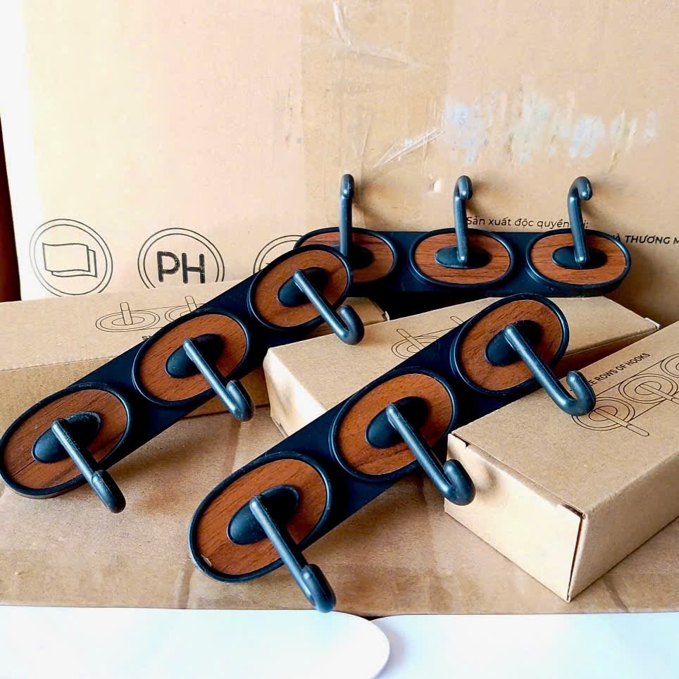 [200] Set 3 Móc Dán Tường VÂN GỖ