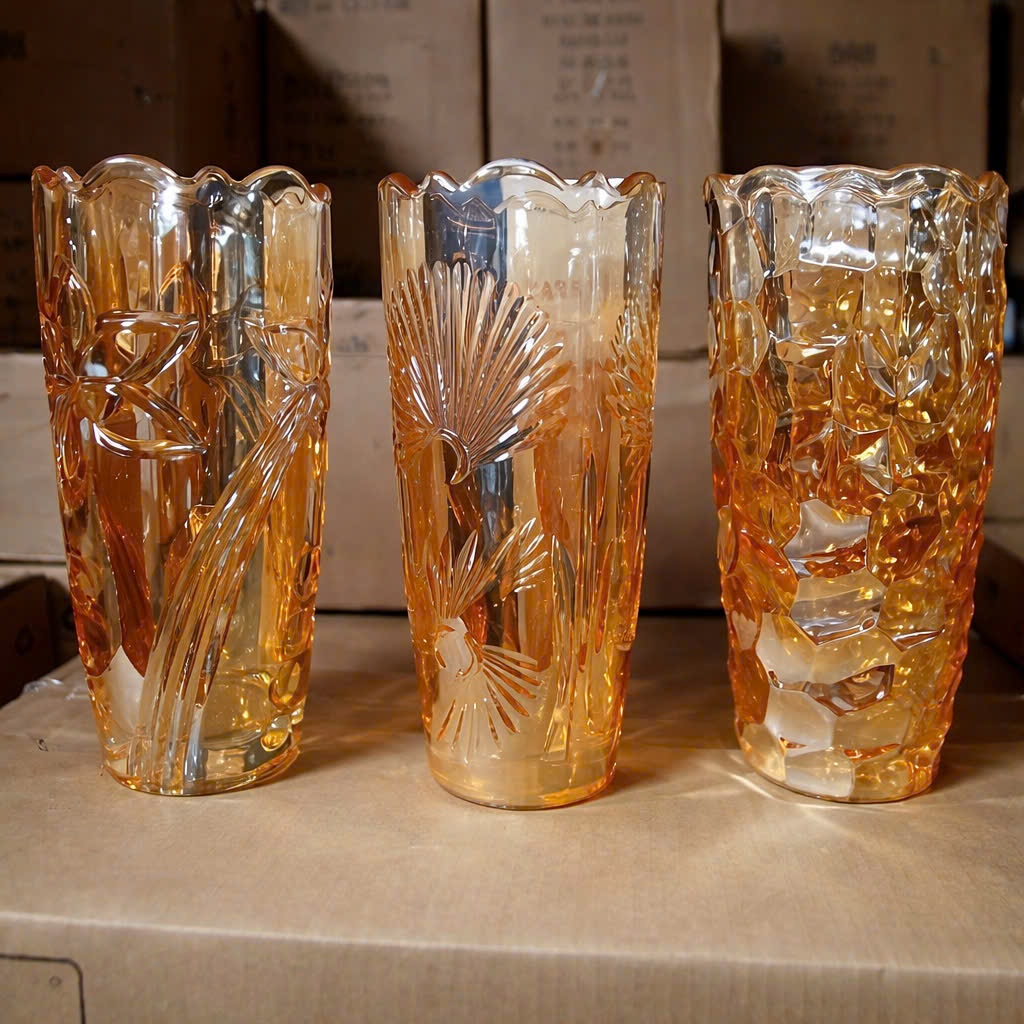 [1[12] Bình Cắm Hoa Hổ Phách 25cm HP122-2HA (3 mẫu)