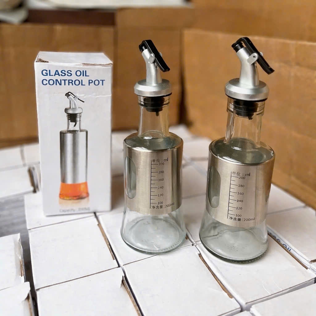 [80] Bình Đựng Dầu Ăn Có Dấu Chia Vạch Tiện Lợi 200ml