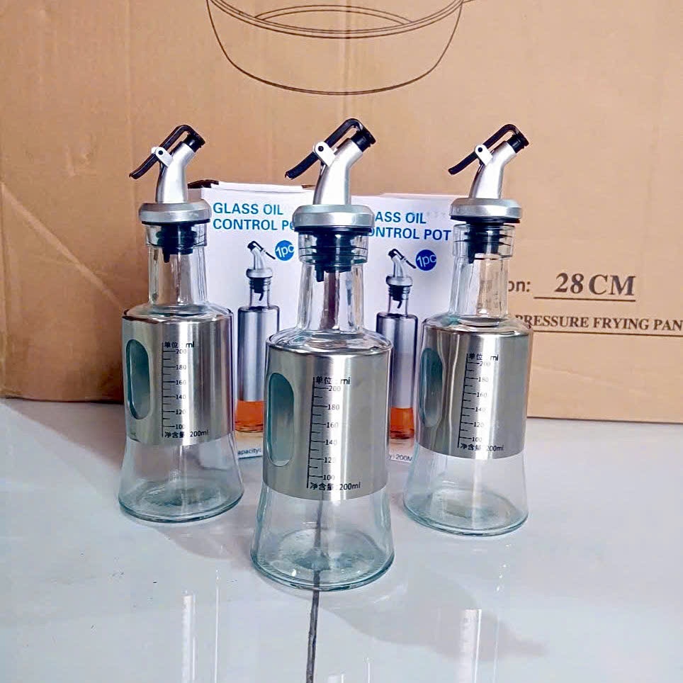 [80] Bình Đựng Dầu Ăn Có Dấu Chia Vạch Tiện Lợi 200ml
