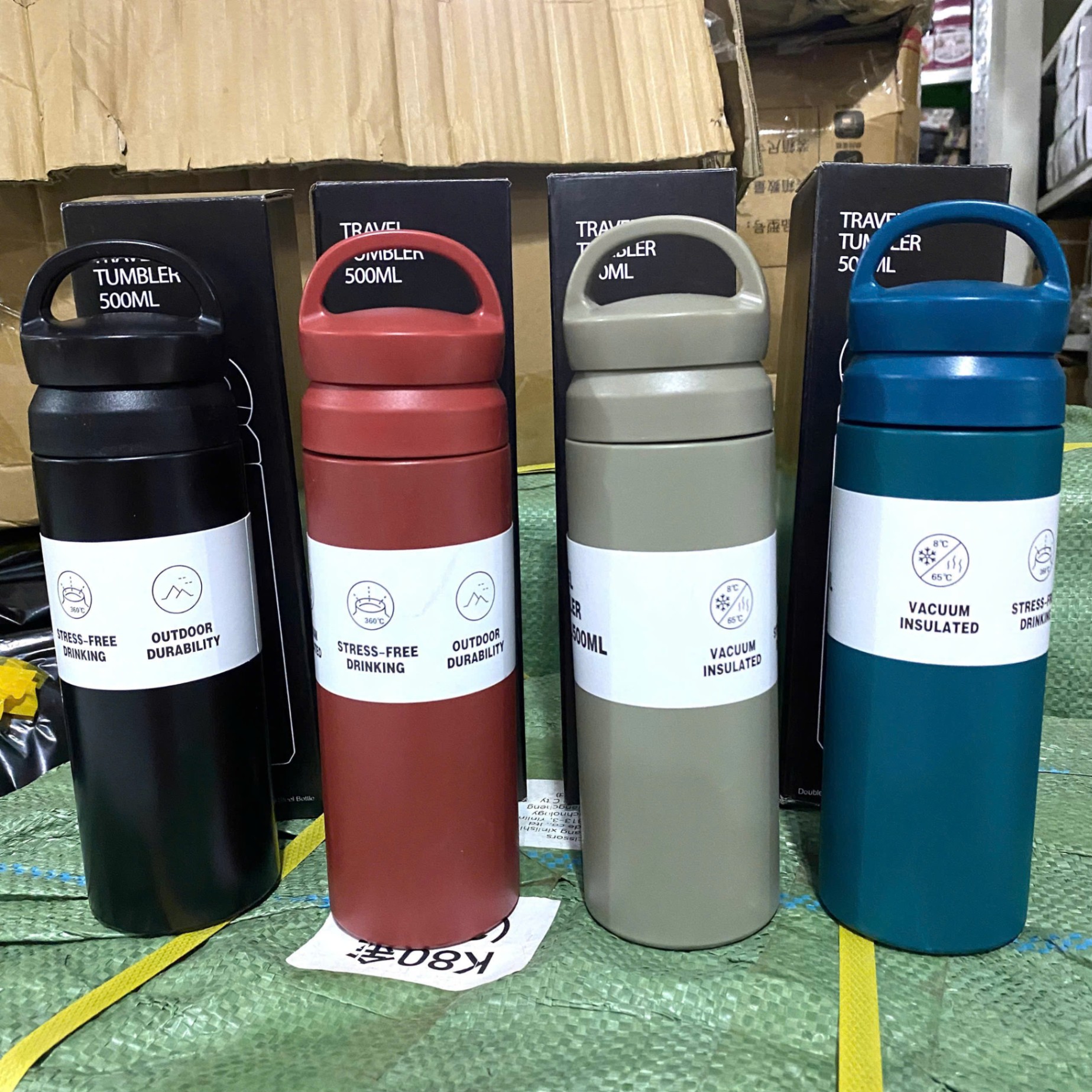 [50] Bình Giữ Nhiệt Có Quai TRAVEL 500ml (Loại 1)