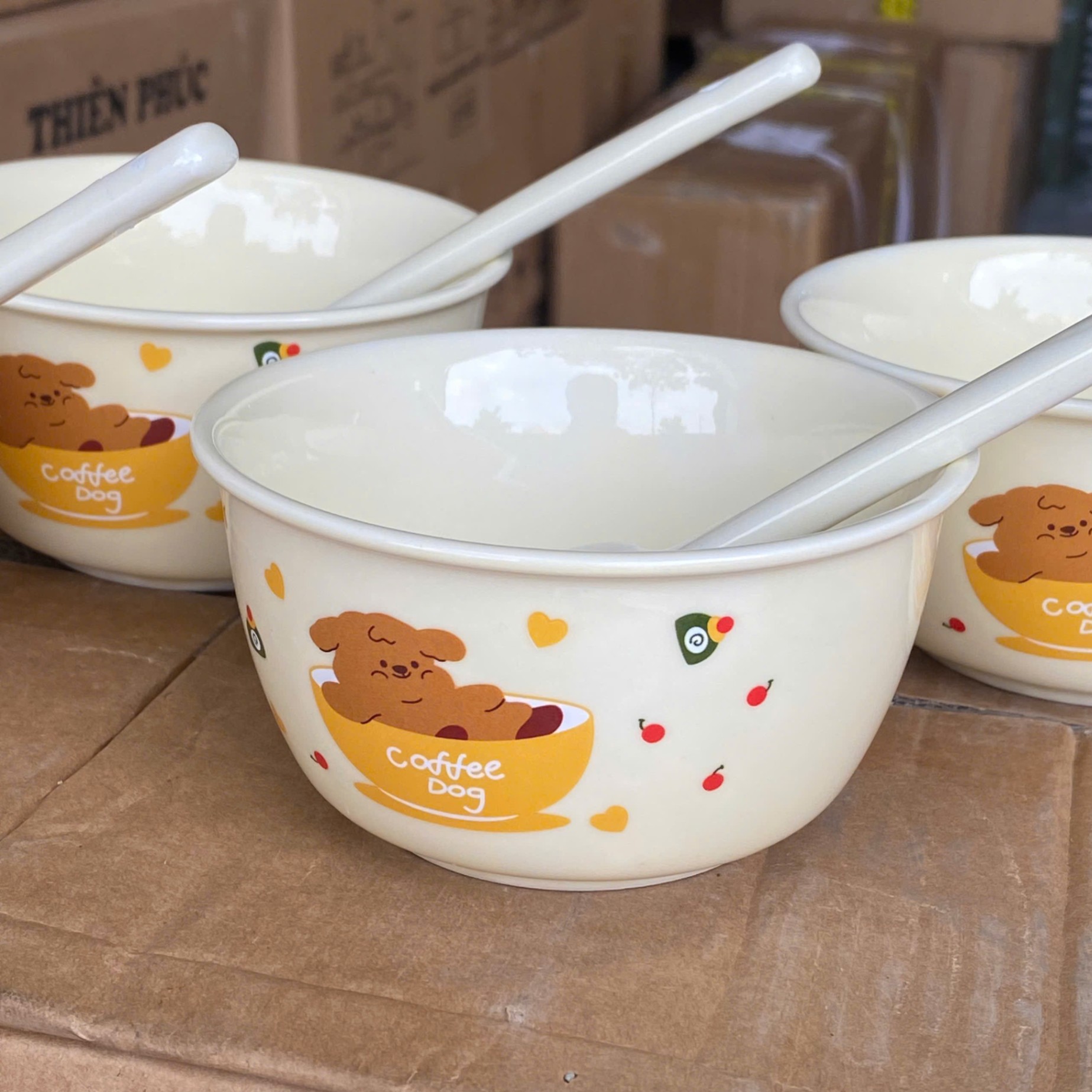 [40] Set 2 Chén Sứ GẤU COFFEE