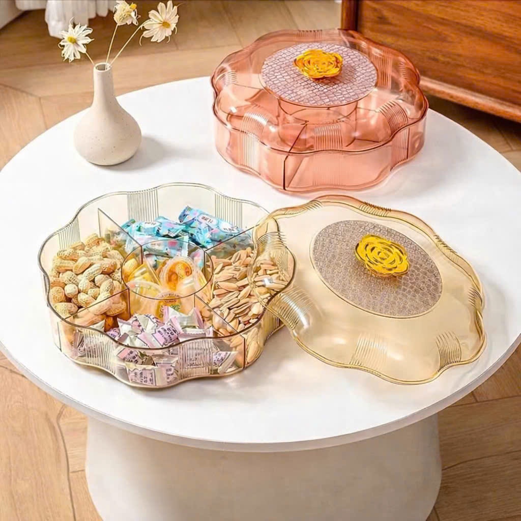 [24] Khay Mứt Nhựa Hoa Trong Suốt No8110