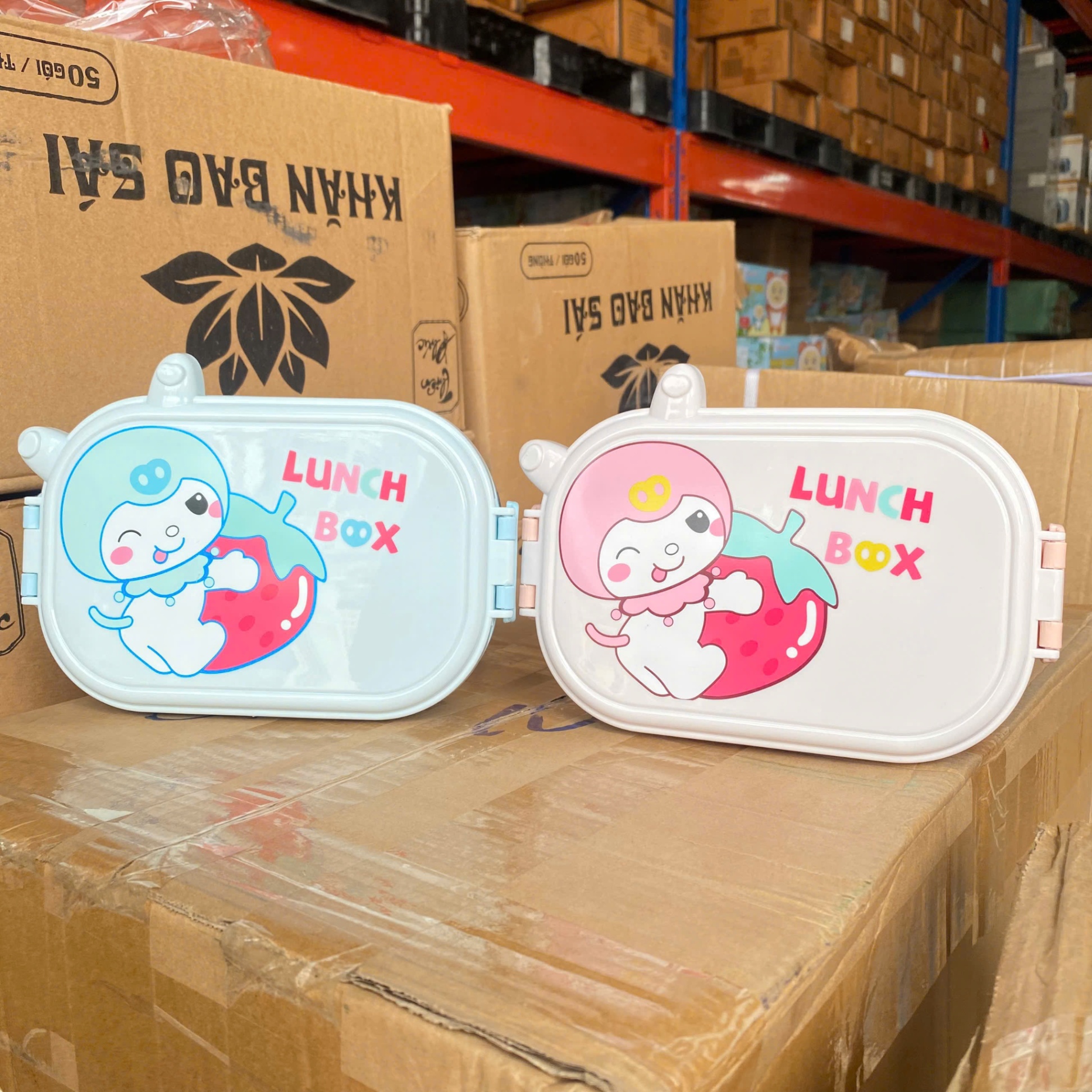 [48] Hộp Cơm Inox 2 Ngăn KUROMI Dâu