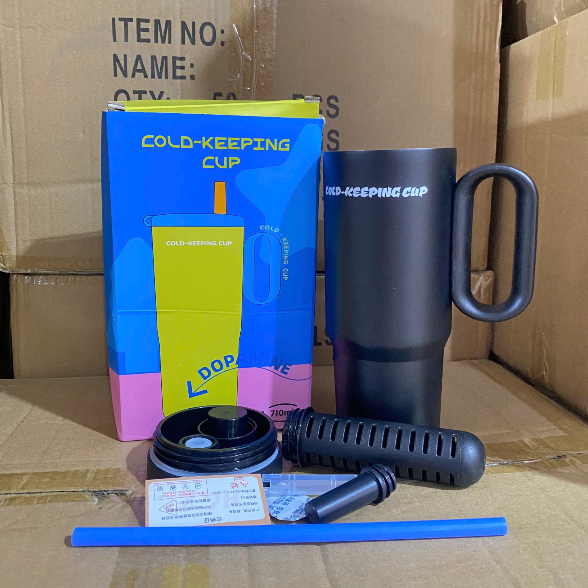 [40] Ly Giữ Nhiệt Có Tay Cầm HÌNH THÚ 720ml