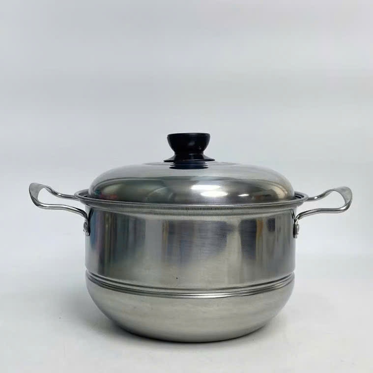 [96] Nồi Hấp Inox Sâu Lòng Nắp Inox 19cm