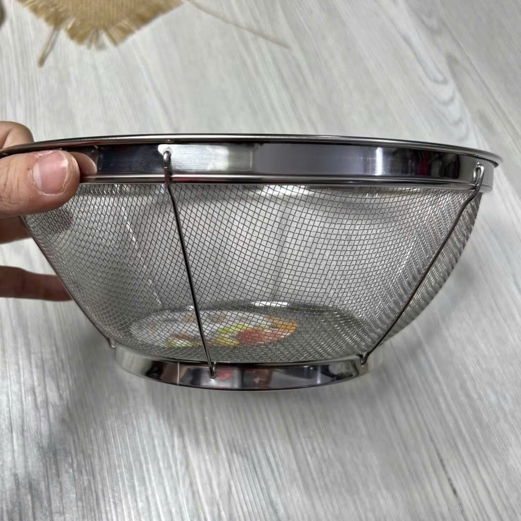 [100] Rổ Inox Viền ĐAI 28cm