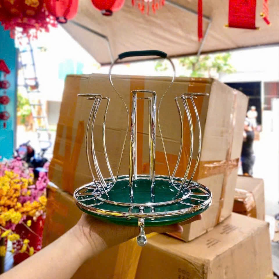 [36] Giá Úp Ly HÌNH TRÒN LW129 - MÀU VÀNG