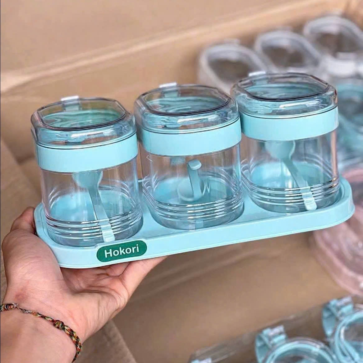 [24] Bộ 3 Hũ Gia Vị HOKORI 2936