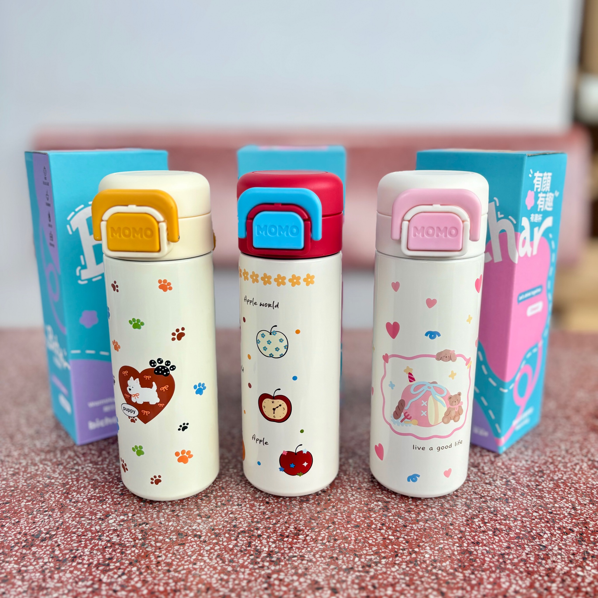 [50] Bình Giữ Nhiệt Nắp Bấm MOMO 500ml