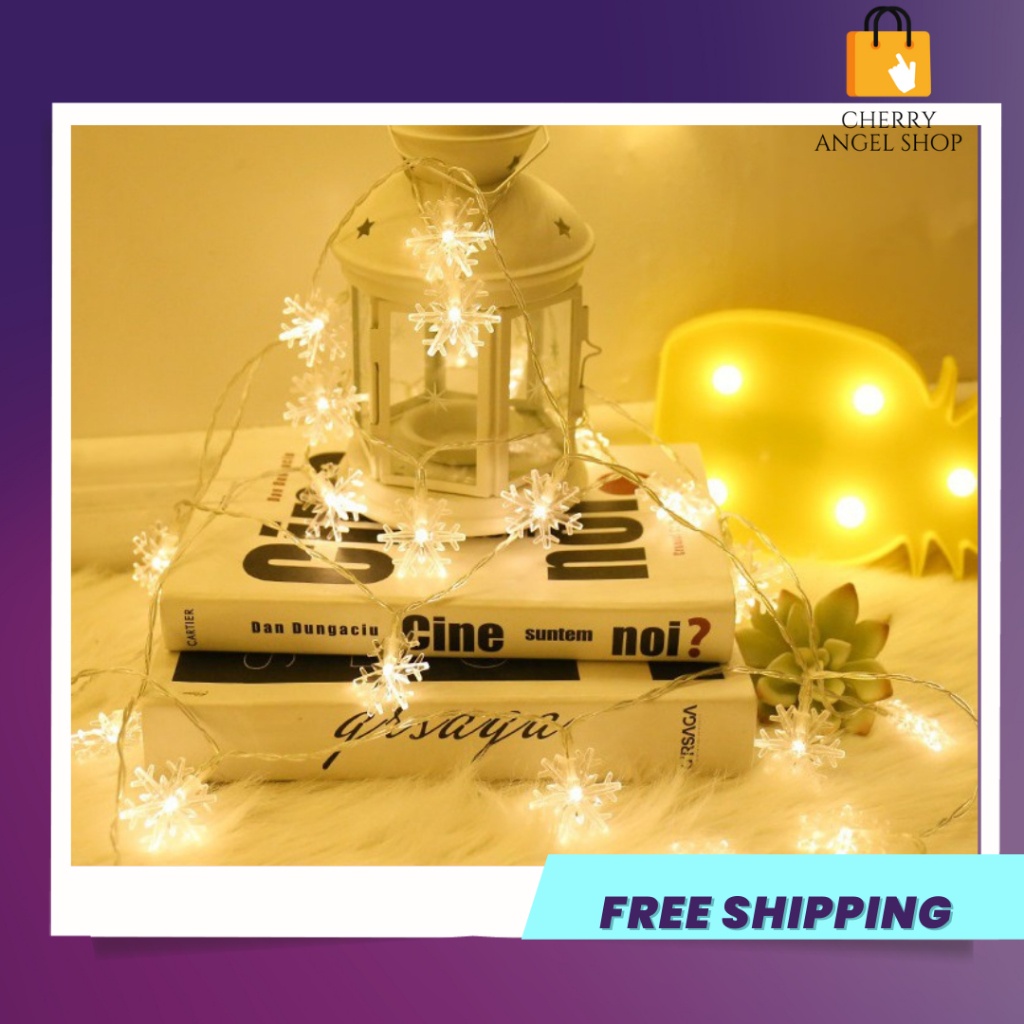 Đèn LED Bông Tuyết trang trí phòng ngủ, cây thông noel, tiệc tùng, đi cắm trại với ánh sáng lung linh ấm áp