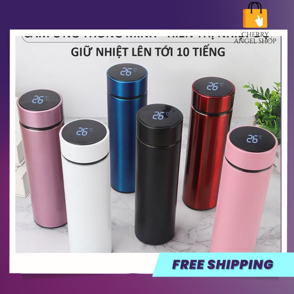 Bình Giữ Nhiệt Inox Có Cảm Biến Màn Hình Báo Nhiệt Độ - Dung Tích 500ml/ có sỉ