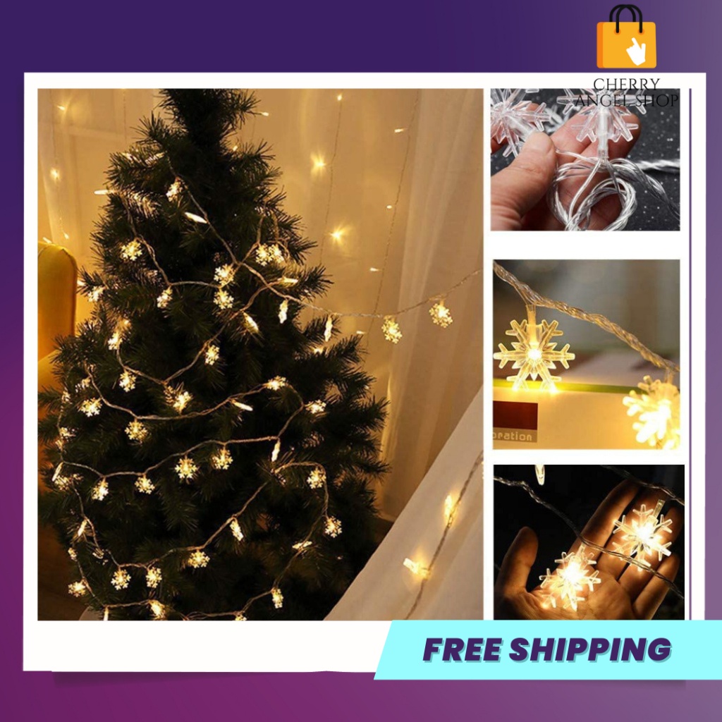 Đèn LED Bông Tuyết trang trí phòng ngủ, cây thông noel, tiệc tùng, đi cắm trại với ánh sáng lung linh ấm áp