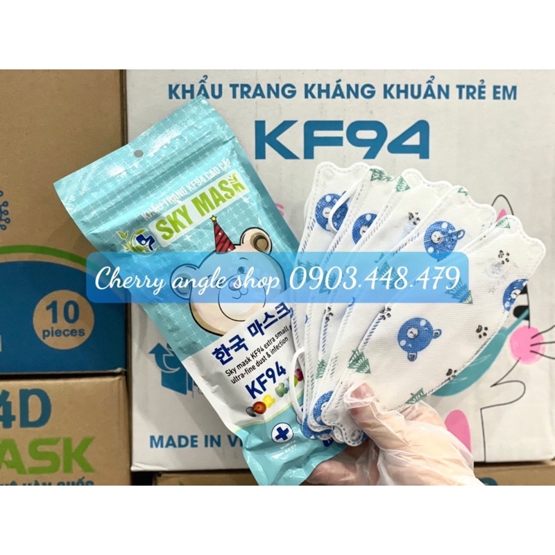 300 cái khẩu trang kháng khẩu 4D SKY MASK KF94 Lọc bụi bẩn ôm sát mặt