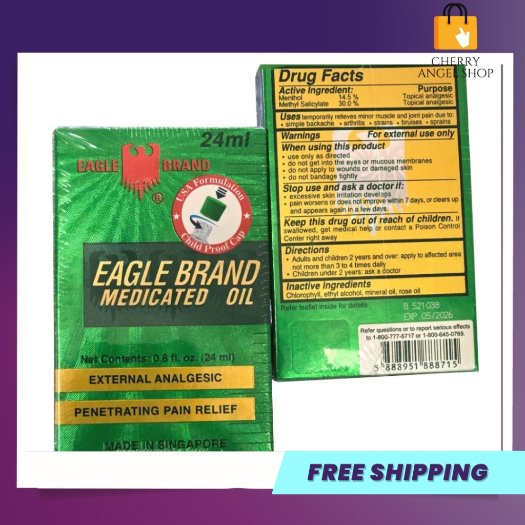 Dầu gió xanh con ó 2 nắp Eagle Brand Medicated Oil 24ml/có sỉ