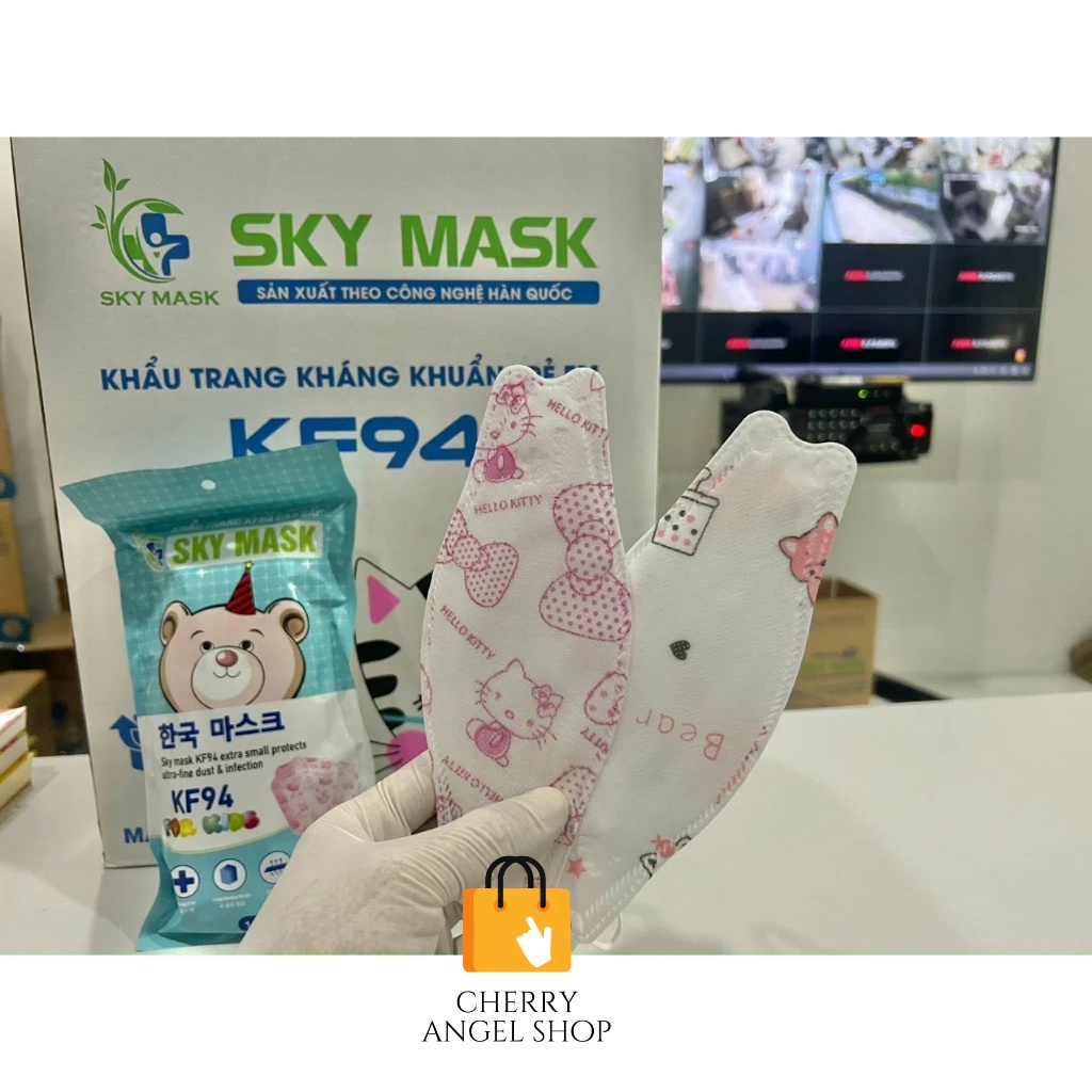 300 KHẨU TRANG KHÁNG KHUẨN 4D SKY MASK KF94 CHO TRẺ EM KHÔNG ĐỔ LÔNG, KHÔNG MÙI