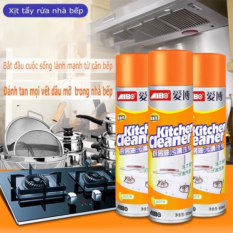 Chai xịt tẩy đa năng nhà bếp màu cam Kittchen Cleaner - Bình xịt bọt tuyết tẩy rửa đa năng vệ sinh nhà bếp siêu sạch