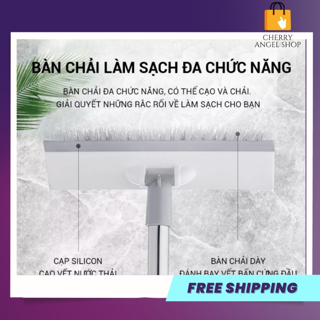 Cây chà sàn nhà tắm đa năng 2 trong 1, chổi cọ sàn và gạt nước thông minh xoay 120 độ quét sạch mọi góc ngách/ CÓ SỈ