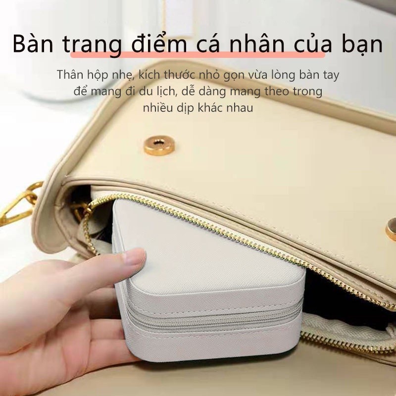 Hộp đựng trang sức bằng vải nhung sang trọng tiện dụng mang theo khi đi chơi, du lịch/ CÓ SỈ