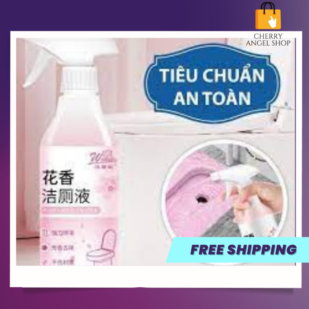 Sỉ Chai xịt tẩy rửa bồn cầu HOA ANH ĐÀO, nhà vệ sinh đa năng siêu sạch hương nước hoa anh đào khử khuẩn 500ml