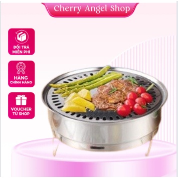 Bếp Nướng Than Hoa Tròn Không Khói INOX 2 Vỉ Nhỏ Gọn, Thuận Tiện Mang Theo, Cải Thiện Bữa Ăn Gia Đình/ có sỉ