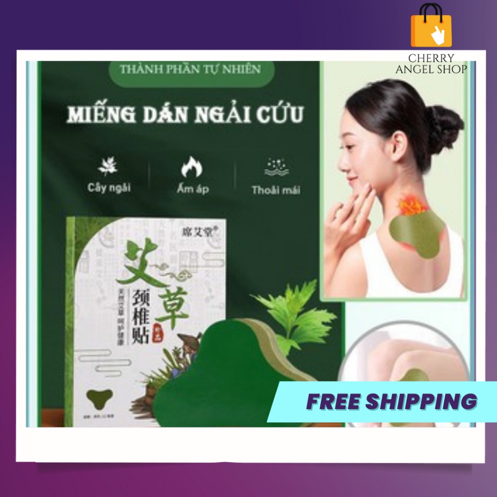 HỘP 12 MIẾNG Cao Dán Vai Gáy Cứu Ngải Nhức Mỏi Xương Lưng Đầu Gối Hiệu Quả