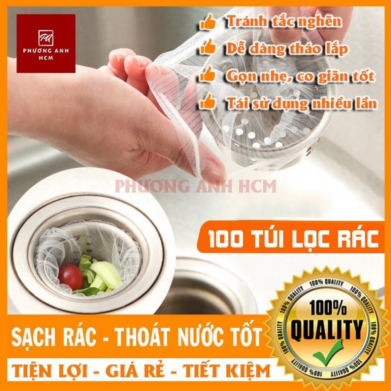 COMBO 100 TÚI LƯỚI LỌC RÁC THÔNG MINH HELFER CHO BỒN RỬA CHÉN BÁT/ CÓ SỈ