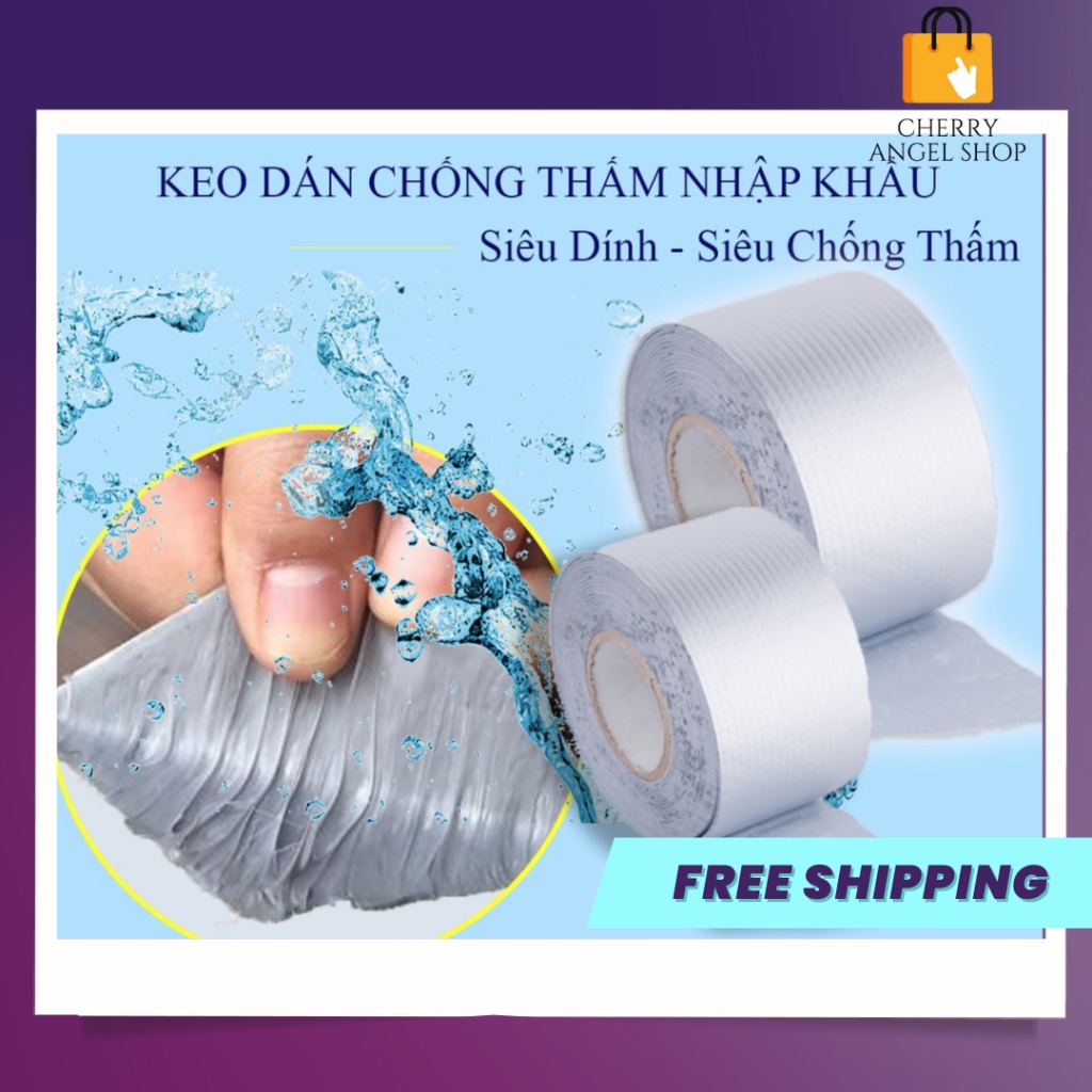 Cuộn 5 Mét Băng Keo Dán Chống Thấm Rộng 10cm .Miếng Dán Siêu Dính Chống Thấm Nước - Keo Chống Dột/ có sỉ