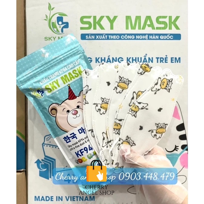 300 cái khẩu trang kháng khẩu 4D SKY MASK KF94 Lọc bụi bẩn ôm sát mặt