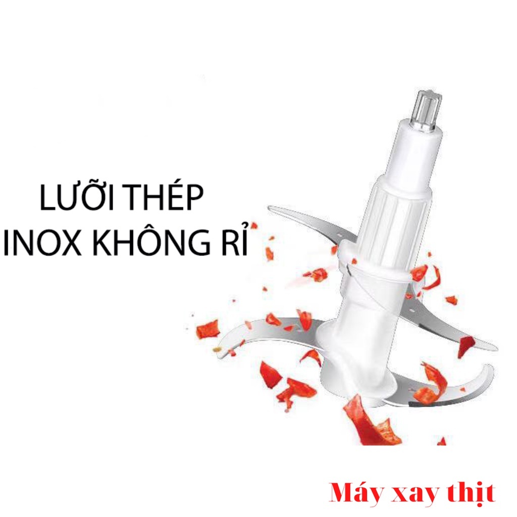 Máy xay tỏi ớt Máy xay thịt, máy xay đa năng, công suất 250W, cối inox304, 4 lưỡi dao sắc bén cherrystore999