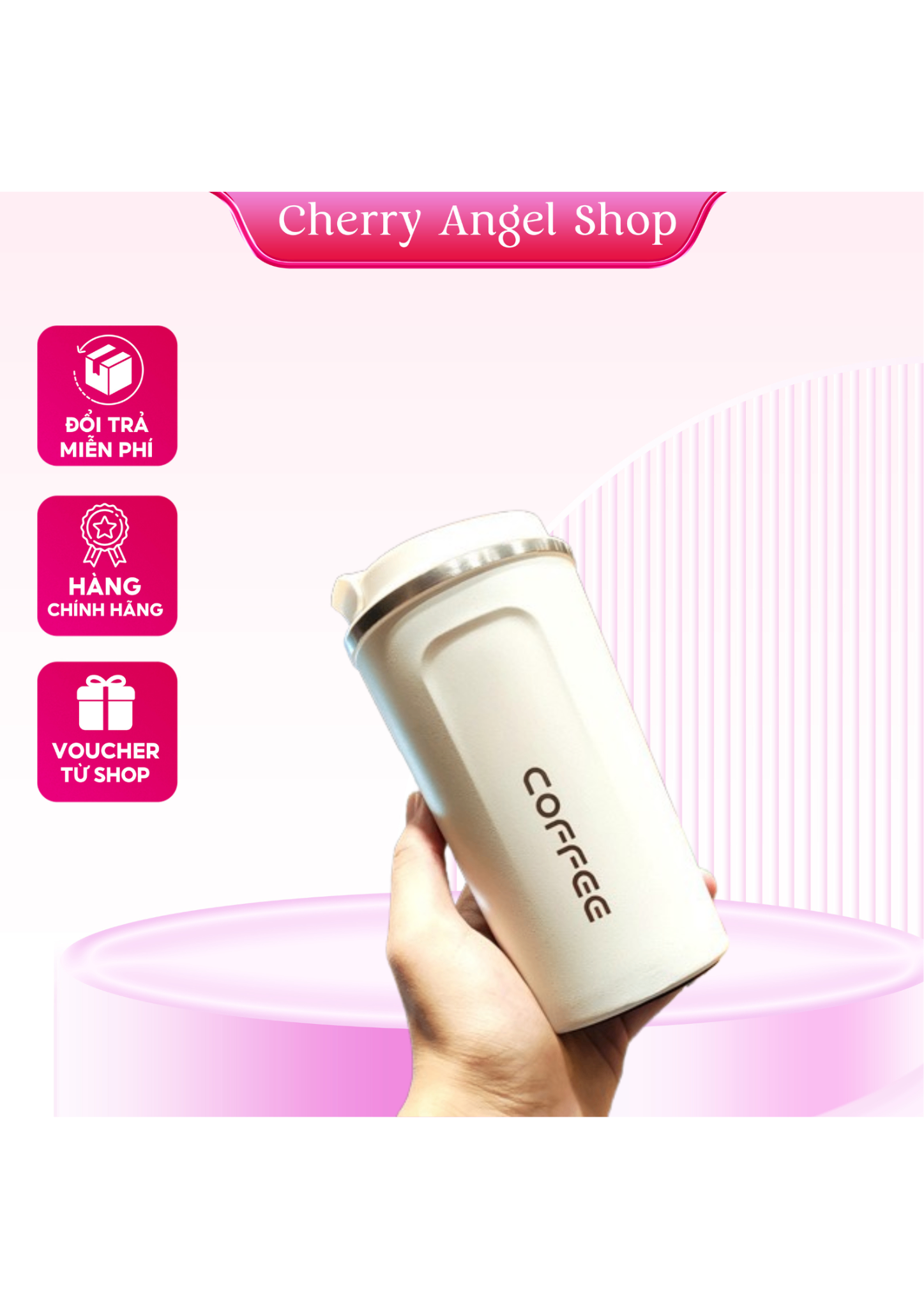 Ly - Cốc giữ nhiệt Coffee, inox 304, chống tràn, ly uống cafe, đựng nước, lạnh ( LY CAFE NHÁM 510 )/ có sỉ