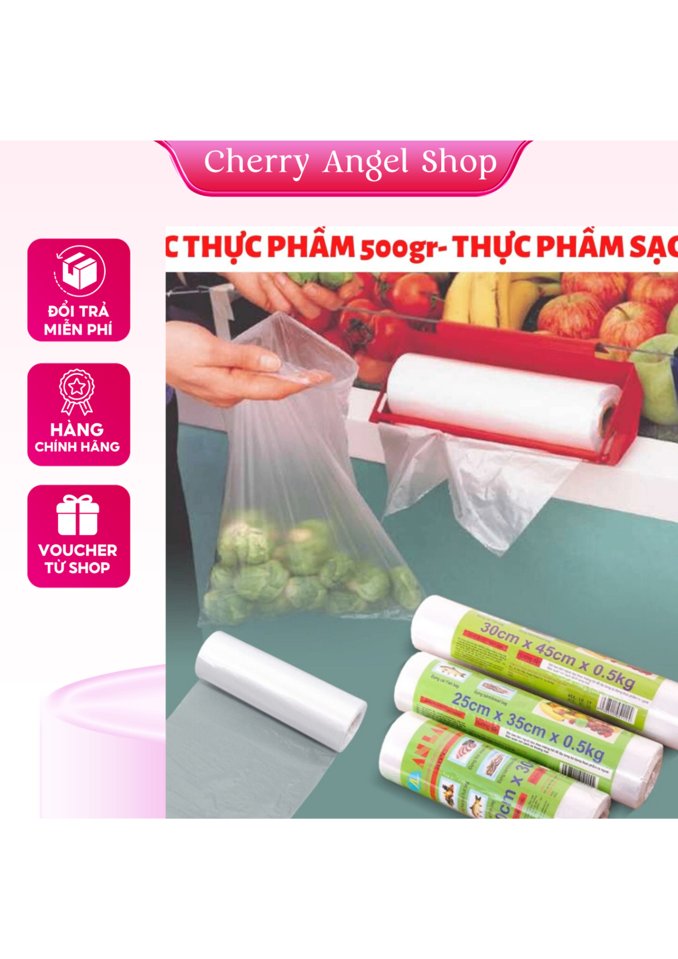 Combo 3 cuộn Túi Đựng Thực Phẩm Tự Hủy Sinh Học 20cm x 30cm (120 túi/cuộn)/ có sỉ