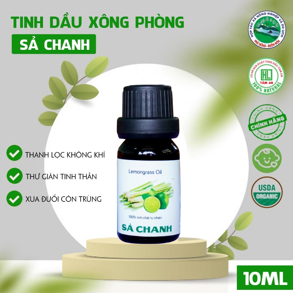 Tinh Dầu Sả Chanh Xông Thơm Phòng, Khử Mùi, Đuổi Muỗi