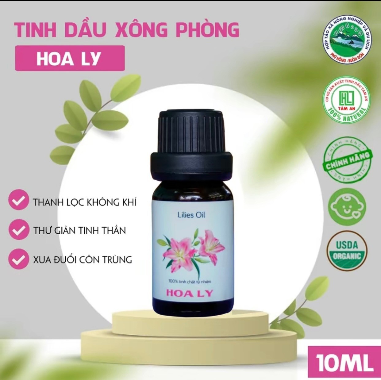 Tinh dầu xông thơm phòng, khử mùi hương hoa ly - tinh dầu tâm an