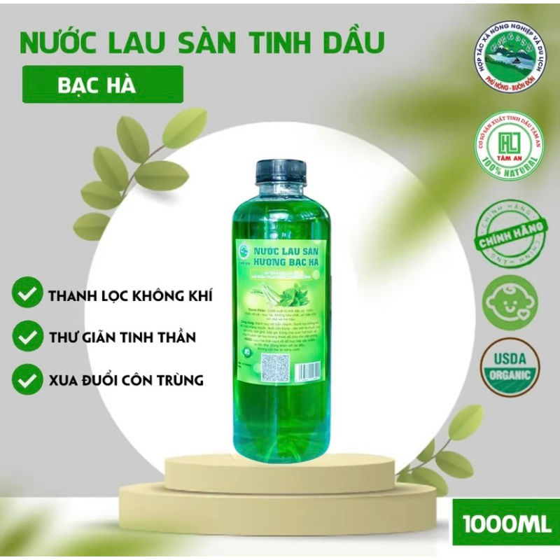 Nước cất tinh dầu Bạc hà - Lau sàn nhà, xông phòng, xe - Đuổi ruồi, muỗi, côn trùng