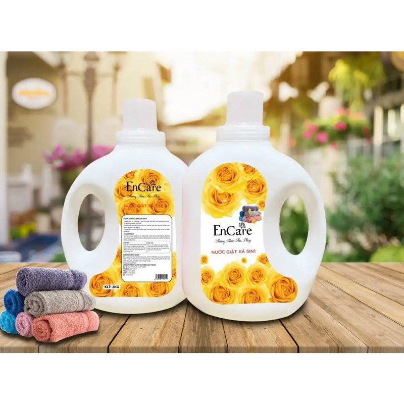 Combo 2 chai Nước giặt xả Encare 2 lít siêu đậm đặc thơm lâu an toàn cho da chính hãng có sỉ