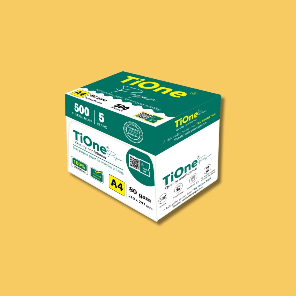 Giấy Photo A4 TiOne ĐL 80gsm Thuận Tiến