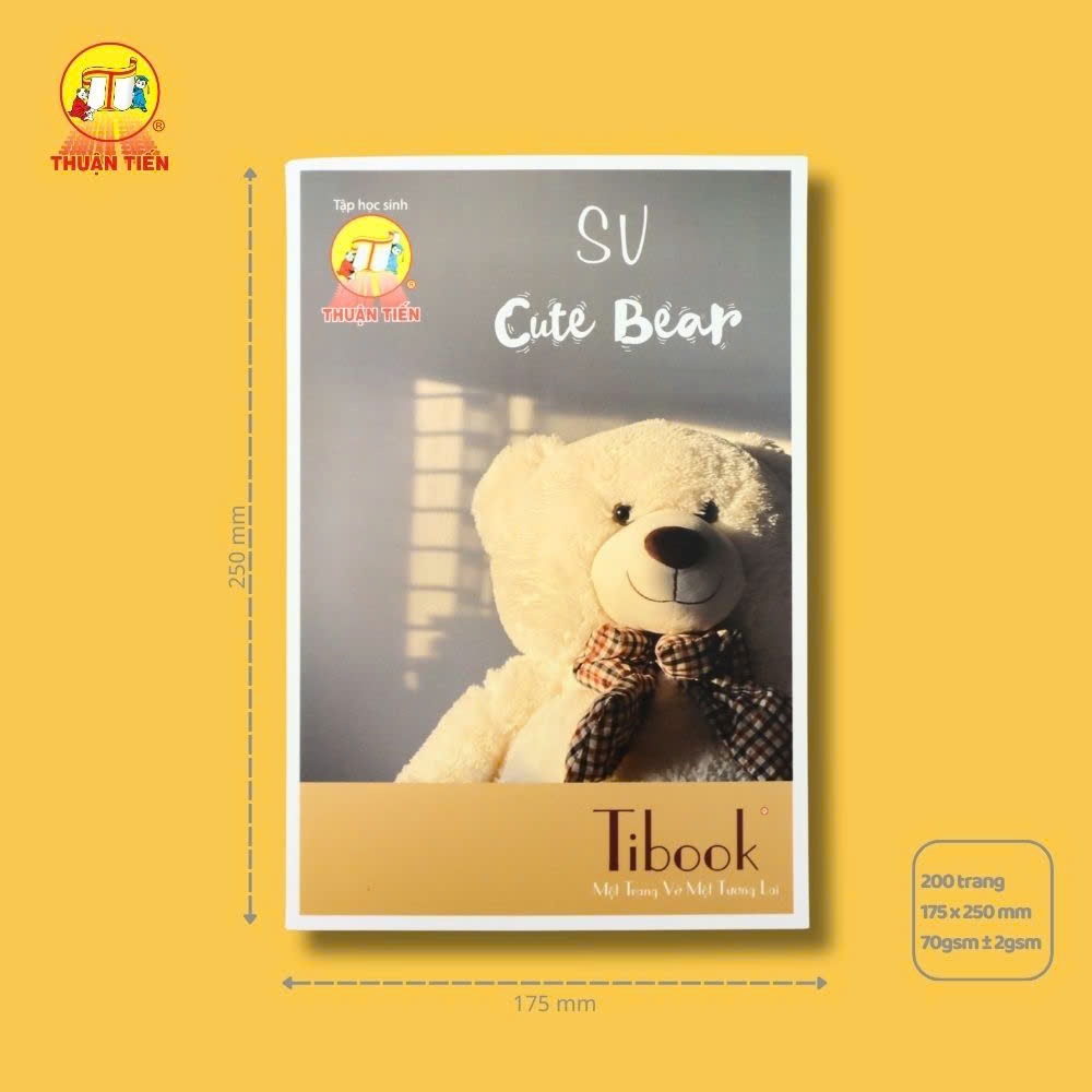 Tập Sinh Viên 200 Trang Cute Bear Thuận Tiến (70gsm)