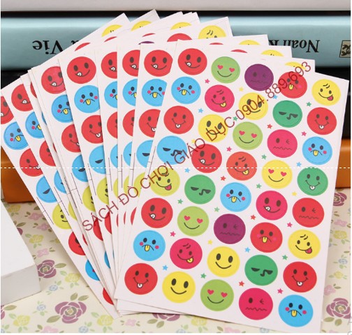 Sticker khen thưởng hình mặt cười mẫu 3 - Túi 10 tấm