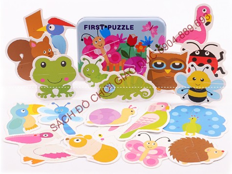 Ghép hình 2 mảnh puzzle 2 mảnh hộp dắt chủ đề Côn trùng