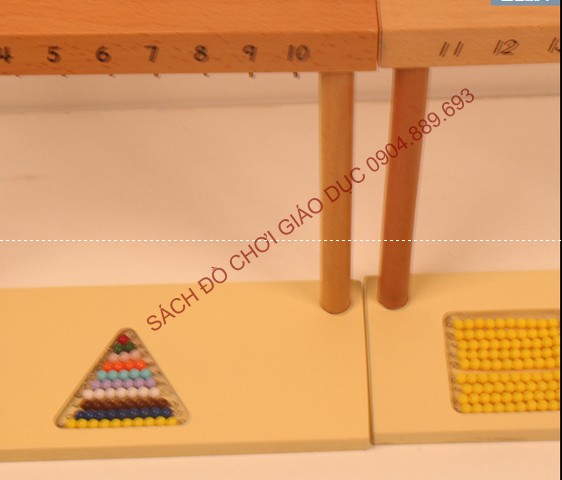 Giá treo các chuỗi hạt màu từ 1 đến 9 (Teen bead hanger) - Giáo cụ Montessori