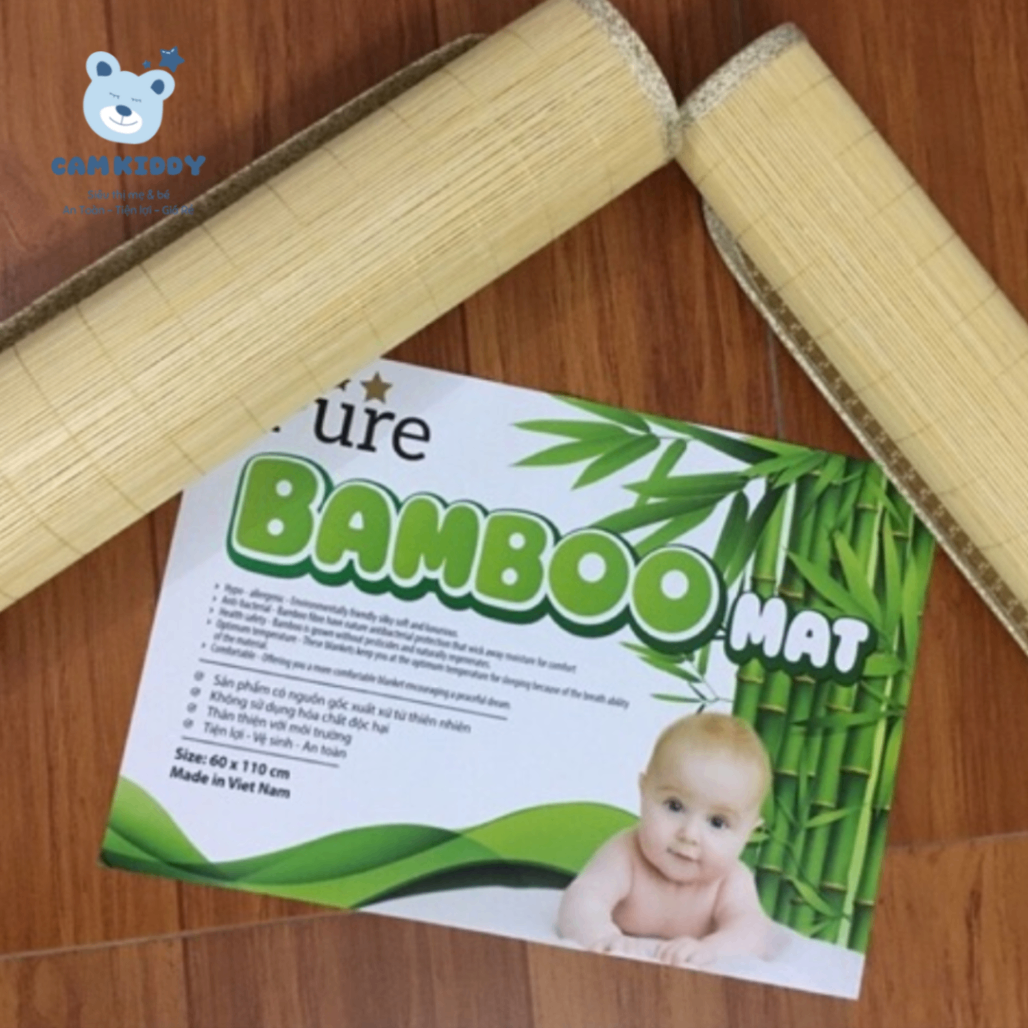 Chiếu tre trúc Bamboo nằm võng lót nôi cũi nằm mát cho bé sơ sinh 60x120 cm