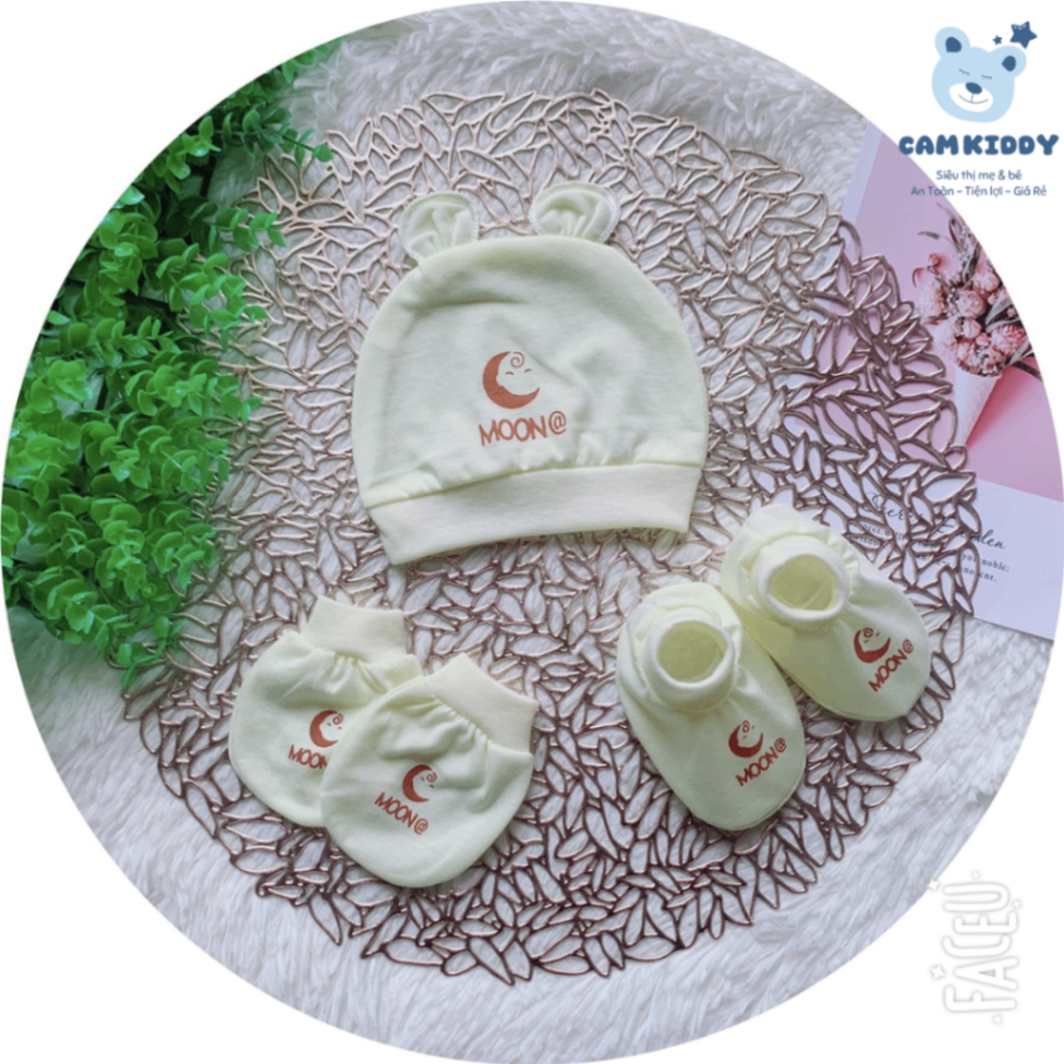 Set mũ bao tay chân cotton cho bé ( nhiều mẫu )