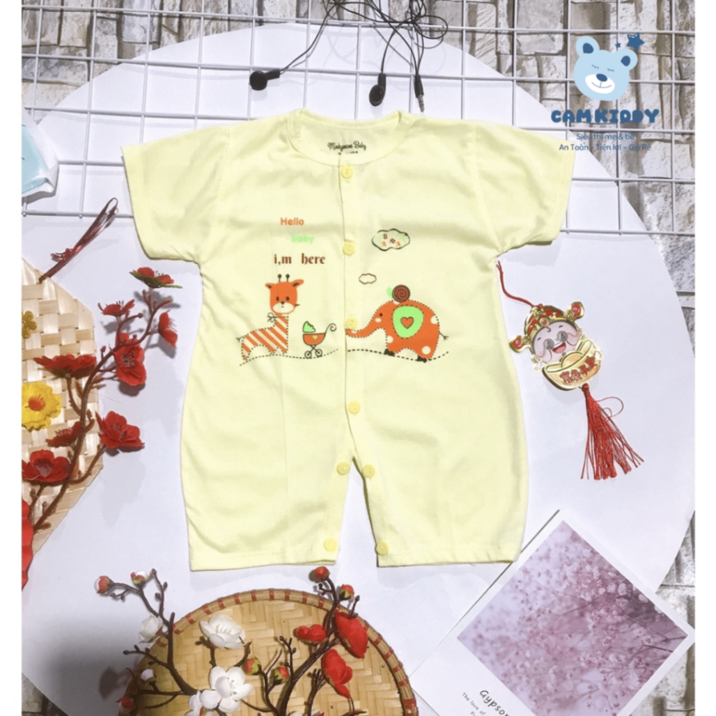 Body cộc tay cotton cho bé 2 SIZE cho bé từ 0-6 tháng