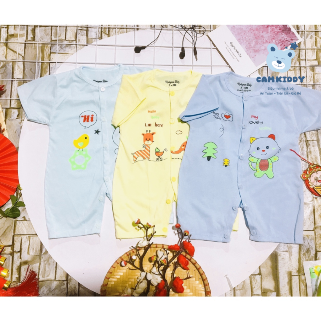 Body cộc tay cotton cho bé 2 SIZE cho bé từ 0-6 tháng